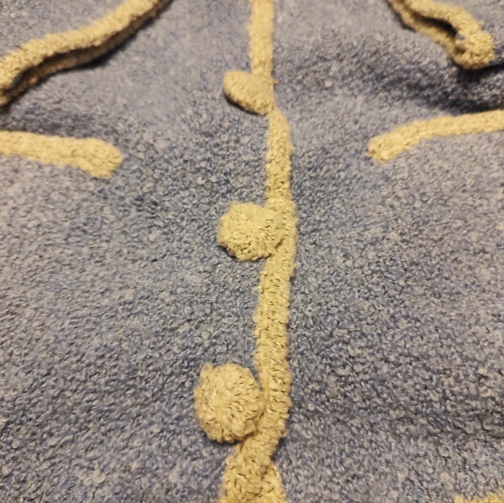 🔹🪻🔹Divine Vtg French Blue Periwinkle & Cream Plush Boucle Sweater Blazer - M - Picture 9 of 14